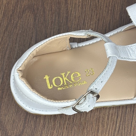 🔥🔥🔥White Sandals with Decorative Bows and Ankle Straps Size: 7C US/ 23EU🔥🔥🔥 - Picture 2 of 6